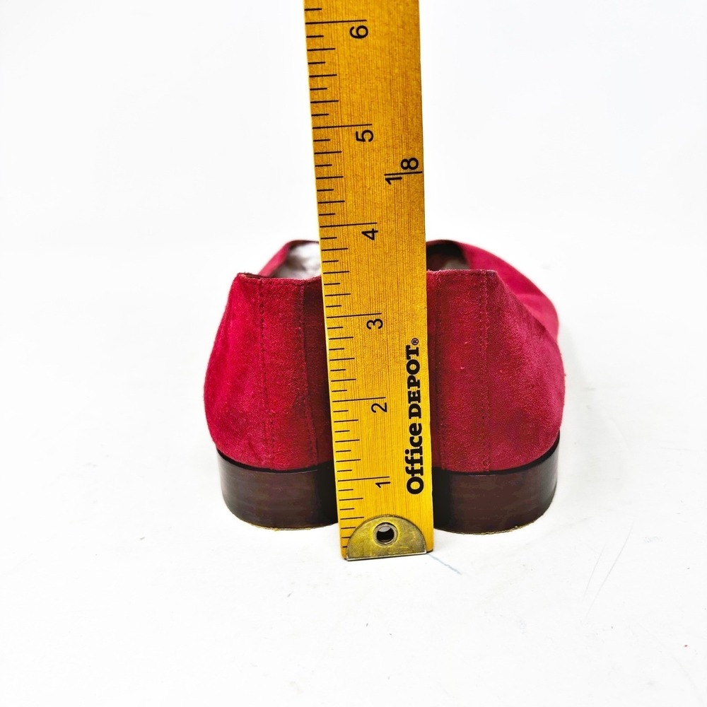Les Souliers Sezane Suede Pointed Toe Ballet Flats Women 38 EU 7 US Burgundy - Picture 8 of 9